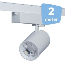 Spots sur rail Led 2 Spots eos blanc led sur rail 2 metres`32w 3000 lumens Spots